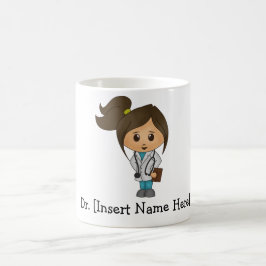Taza De Café Médica personalizada, brunette, mujer