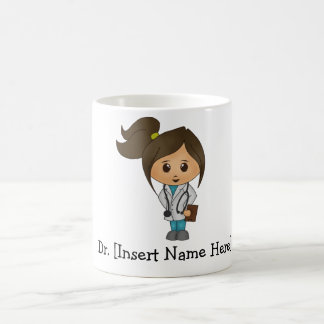 Taza De Café Médica personalizada, brunette, mujer
