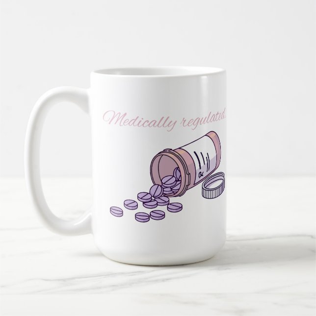 Taza De Café Medically Regulated Cute Pink Pill Bottle Girly (Izquierda)