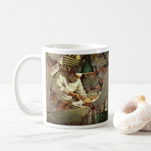 Taza De Café Medicina antigua, médicos realizando cirugía en la