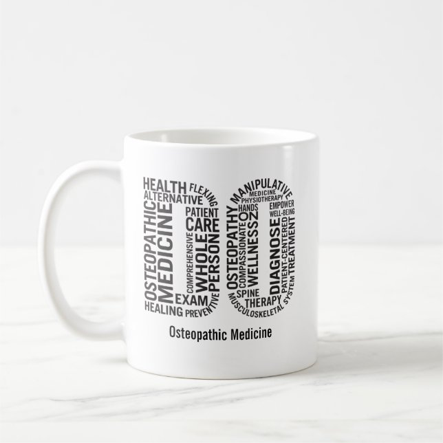 Taza De Café Medicina Osteopática Personalizada DO Osteopatía (Izquierda)