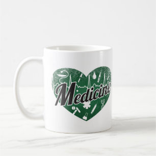 Taza De Café Medicina retro Heart Blackboard Love