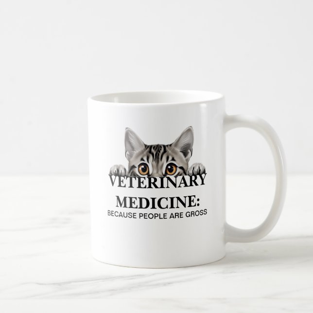 Taza De Café Medicina veterinaria porque la gente es divertida (Derecha)