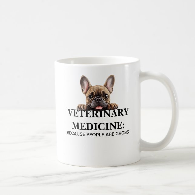 Taza De Café Medicina veterinaria porque la gente es divertida (Derecha)