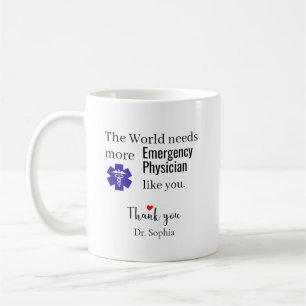 Taza De Café Médico de Emergencia Agradecido Nombre Personaliza