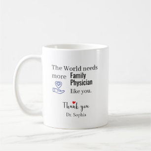 Taza De Café Médico de Familia Gracias Nombre Personalizado