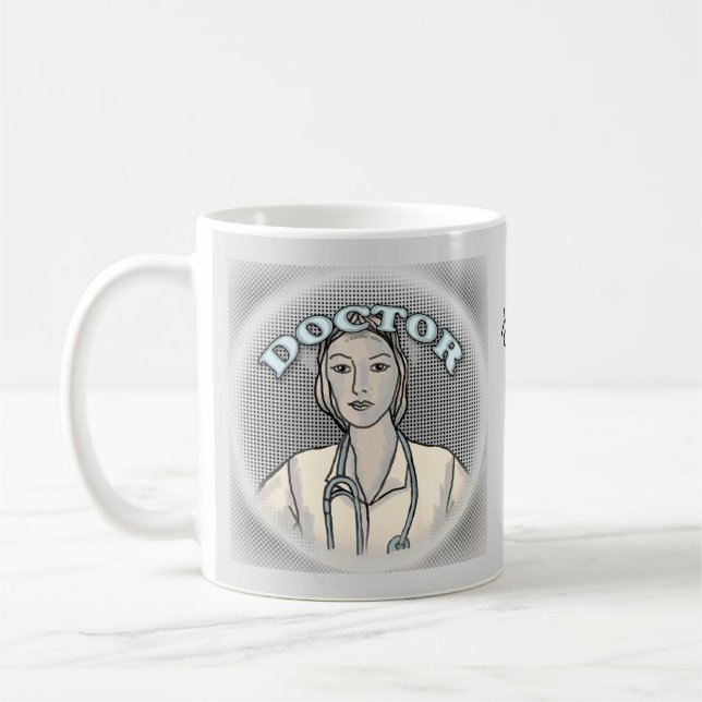 Taza De Café Médico femenina retro (Izquierda)