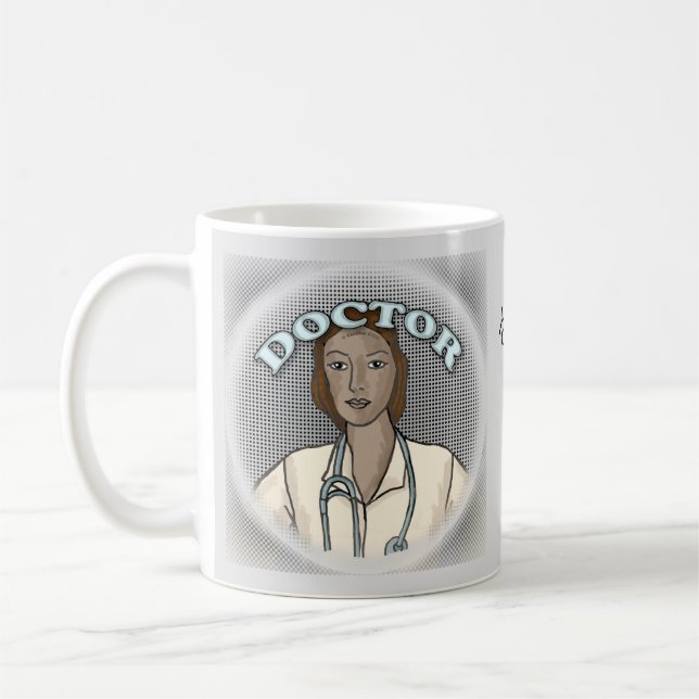 Taza De Café Médico negra retro (Izquierda)