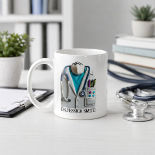 Taza De Café Médico Personalizado Nombre Personalizado para e