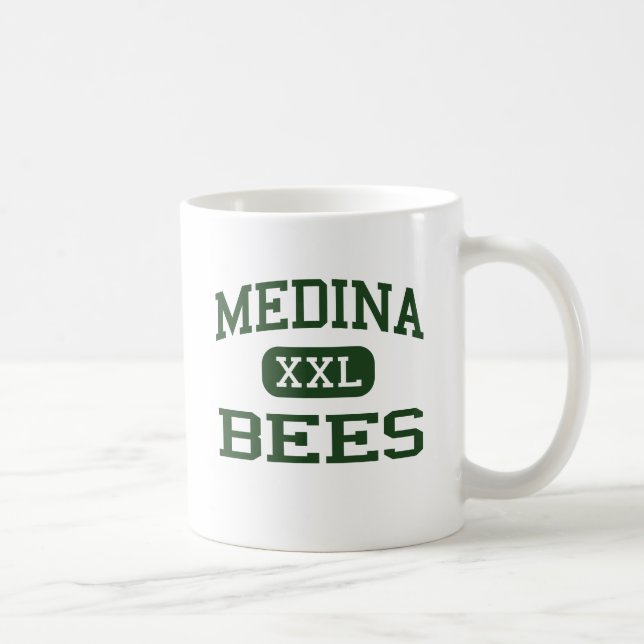 Taza De Café Medina - abejas - High School secundaria de Medina (Derecha)