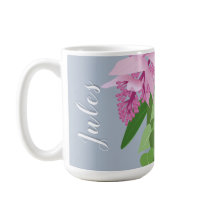 Medinilla tropical Flor rosa en azul Añadir nombre