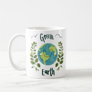 Taza De Café Medio ambiente mundial - Tierra sonriente con Tier
