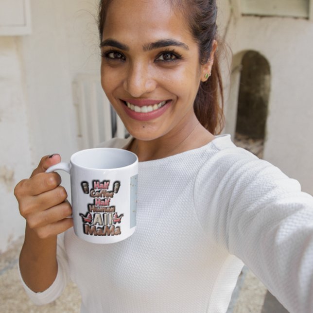 Taza De Café ☕️ Medio Café, 💕 Medio Humano, Toda Mamá 🍎 (Subido por el creador)
