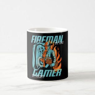 Taza De Café Medio jugador, medio bombero