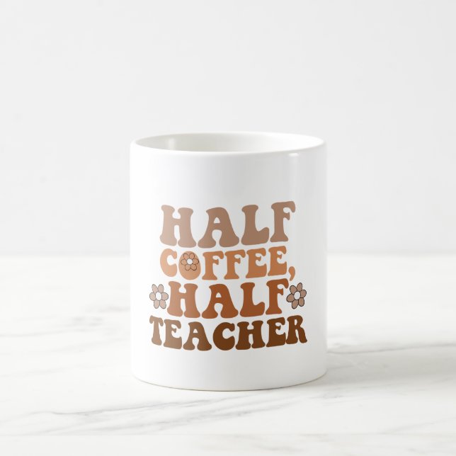 Taza De Café Medio profesor de café vuelve a la escuela (Centro)