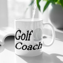 Taza De Café Medio texto del entrenador de golf Coffee Mug