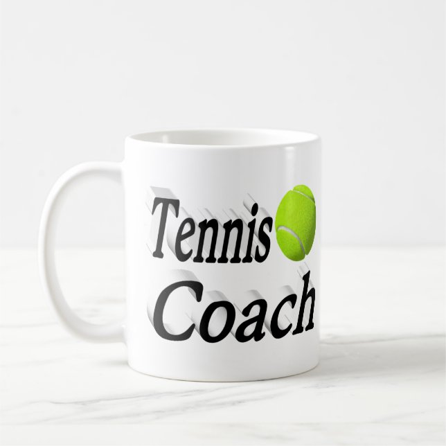 Taza De Café Medio texto del entrenador de tenis (Izquierda)