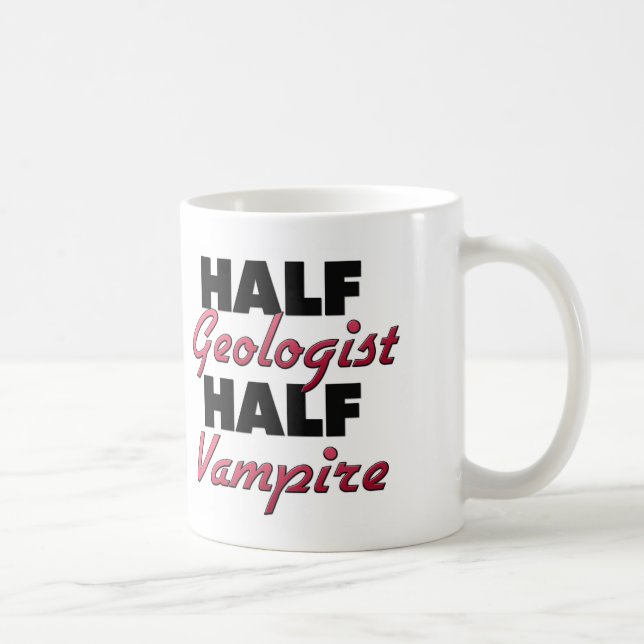 Taza De Café Medio vampiro del medio geólogo (Derecha)