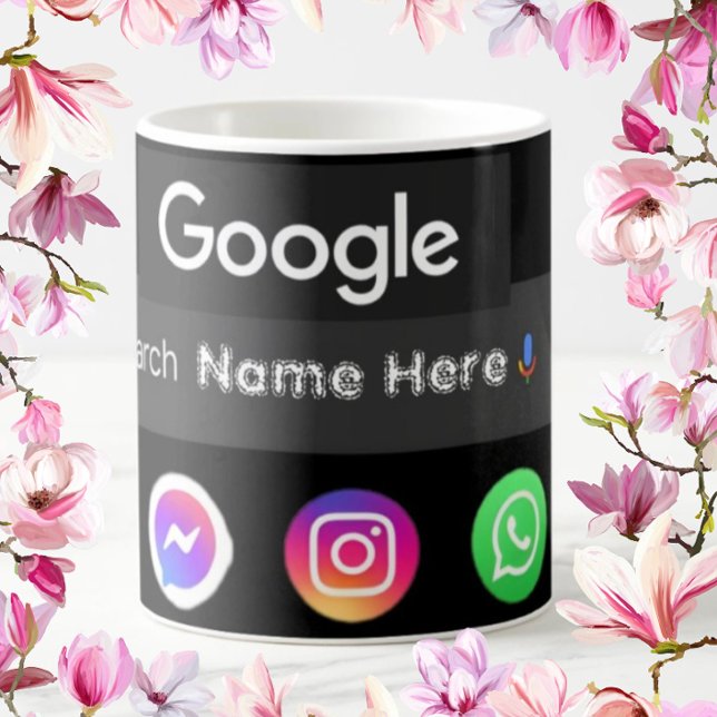 Taza De Café Medios sociales de moda Iconos Google Search Bar B (Subido por el creador)