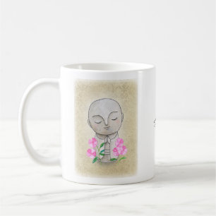 Taza De Café Meditación budista de arte JizoNombre personalizad