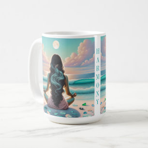 Taza De Café Meditación de armonía en la playa