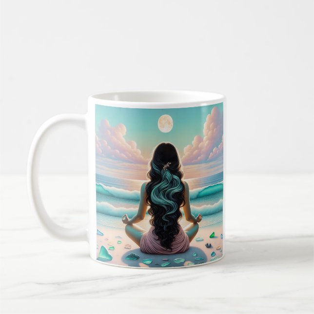 Taza De Café Meditación de armonía en la playa (Izquierda)