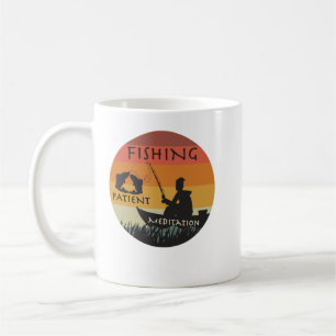 Taza De Café Meditación del paciente pesquero este diseño espec