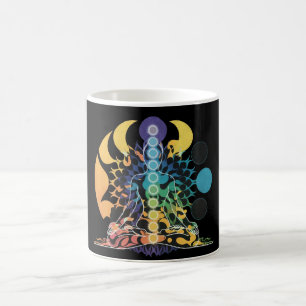 Taza De Café Meditación Espiritual de Chakra Cósmico Colorido E