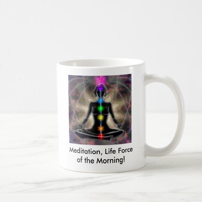 Taza De Café Meditación, fuerza de la vida de la mañana… (Derecha)