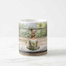 Taza De Café Meditación Yoga Serenidad Femenina