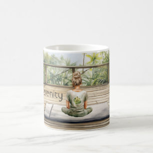 Taza De Café Meditación Yoga Serenidad Femenina