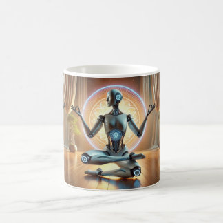Taza De Café Meditating AI Robot Mug – Zen Cybernetic