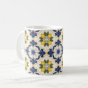 Taza De Café Mediterranean Lemon Tile Italian Talavera