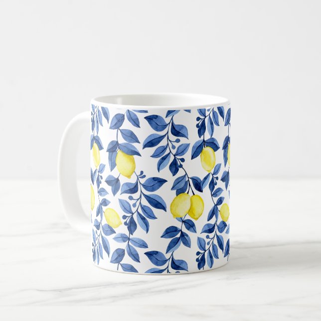 Taza De Café Mediterrenean Citrus Lemon pattern (Anverso izquierdo)