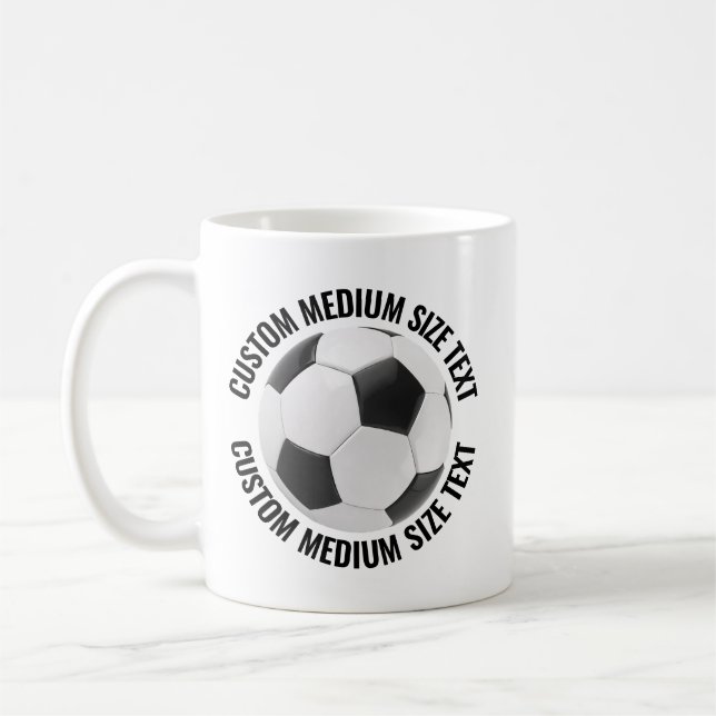 Taza De Café Medium Personalized Text Tennis Ball 11oz. Custom (Izquierda)