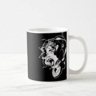Taza De Café Medusa Blackwork Tattoo Flash