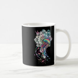 Taza De Café Medusa Chakra Acuarela Animal Marino Yoga Boho A