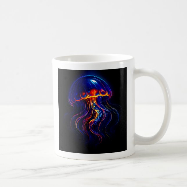 Taza De Café Méduse Fluorescente Fond Marin (Derecha)