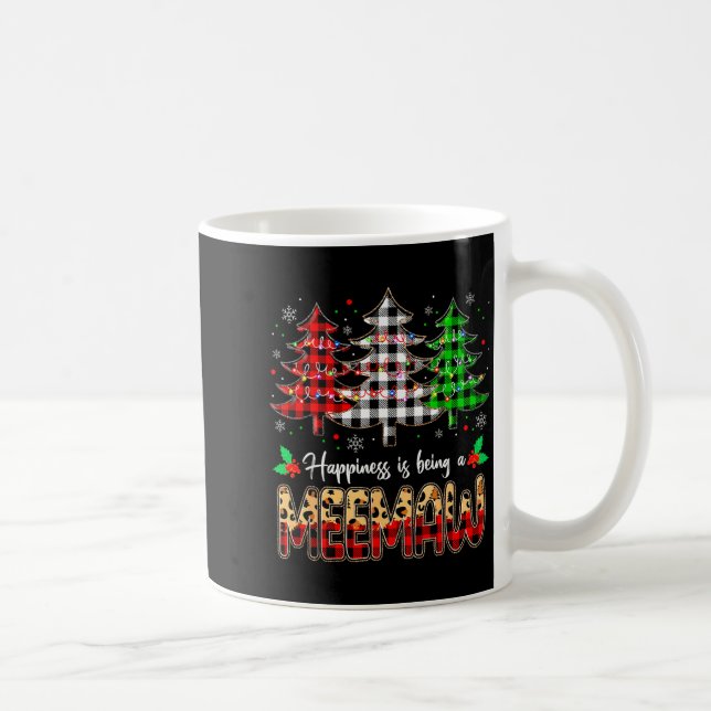 Taza De Café Meemaw Christmas Tree Xmas Buffalo Plaid Red White (Derecha)