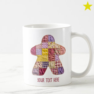 Taza De Café Meeple de Juego de Mesa Edredón de Parche de Rosa 