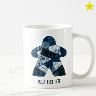 Taza De Café Meeple de juego de mesa Edredón de retazos Azul Ac
