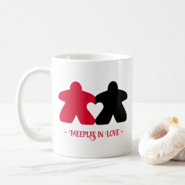 Taza De Café Meeples in Love, Red & Black Mug