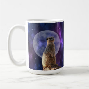 Taza De Café Meerkat En Blue Moonlight Night Watch