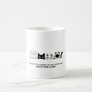 Taza De Café "Meet the Gang" Gato-Tema Mug Classic Mug, 325 ml