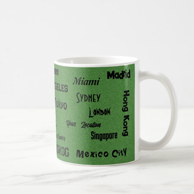 Taza De Café mega ciudad de sage green (Derecha)