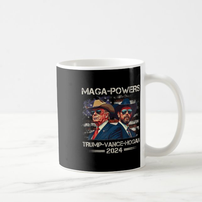 Taza De Café Mega Potencias Trump Vance Hogan 2024 Funny patrió (Derecha)