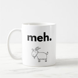 Taza De Café Meh. Goat Doodle Funny Minimalist Mug