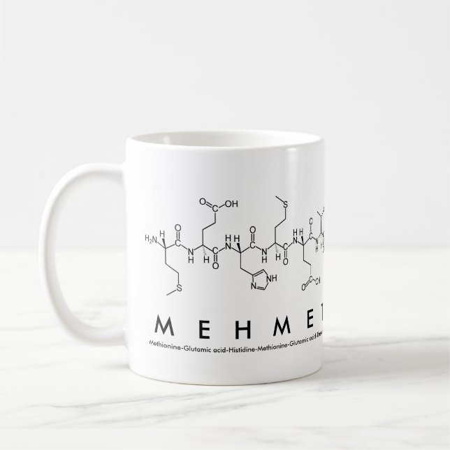 Taza De Café Mehmet peptide nombre mug (Izquierda)