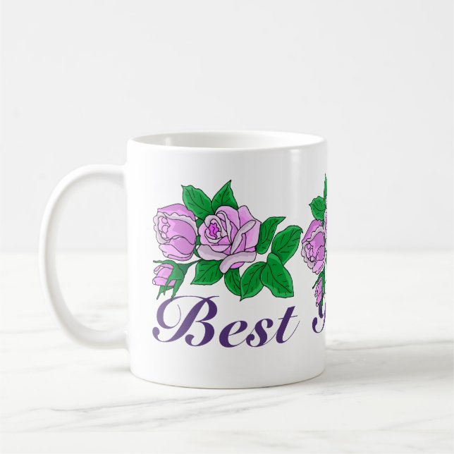 Taza De Café Mejor Abuela con Rosas Mug (Izquierda)