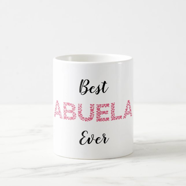 Taza De Café Mejor Abuela Corazones Rosa Cute Personalizado (Centro)